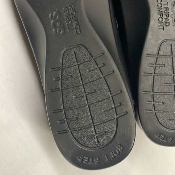 SAS Mary Janes EZ Strap Black Leather Walking Shoes - Picture 8 of 9